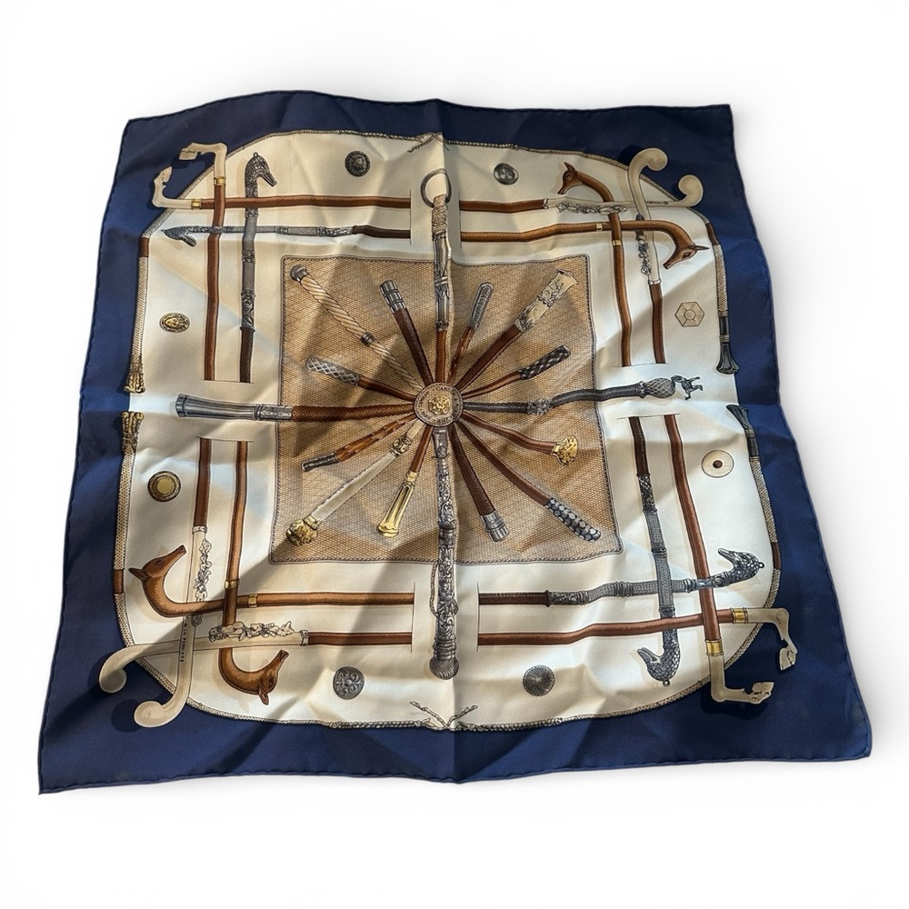 Hermes Blue and Cream Scarf